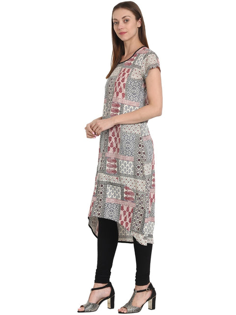 Nayo Women Multi printed cap sleeve cotton kurta