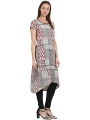 Nayo Women Multi printed cap sleeve cotton kurta