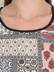 Nayo Women Multi printed cap sleeve cotton kurta