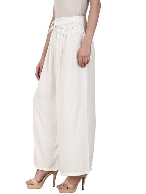 White ankle length  Rayonstraight plazzo