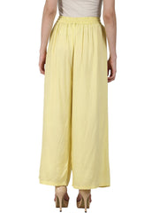 Yellow ankle length Rayon straight plazzo