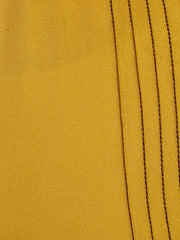 Solid Yellow 3/4th Sleeve rayon A-line Kurta with pleats work at yoke