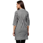 Black printed 3/4th Sleeve Cotton tunic