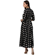 Black printed 3/4th Sleeve Cotton Anarkali kurta