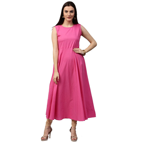 Blue printed 3/4th sleeve cotton double layer kurta