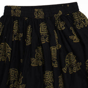 Red printed 3/4th sleeve cotton kurta with green printed Palazzos