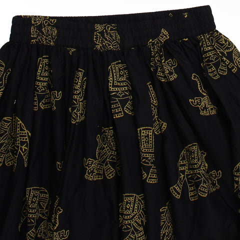 Red printed 3/4th sleeve cotton kurta with green printed Palazzos