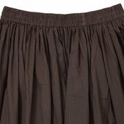 Grey printed half sleeve cotton kurta with black skirt