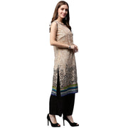 Off White printed sleeveless cotton kurta