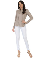 Light Grey full sleeve Rayon slub Tunic