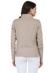 Light Grey full sleeve Rayon slub Tunic