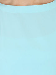 Blue half sleeve crepe A-line kurta