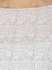 White & Blue printed 3/4th sleeve cotton A-line kurta