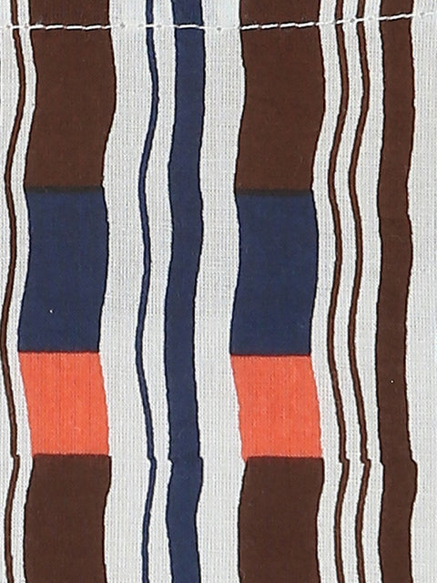 Multi printed off shoulder half sleeve cotton A-line kurta