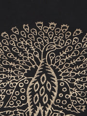 Black & red block printed sleeveless cotton Double layer kurta