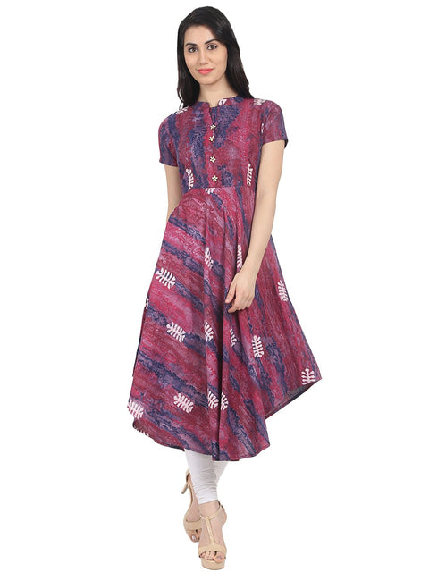 Nayo Pink printed half sleeve Cotton Anarkali kurta