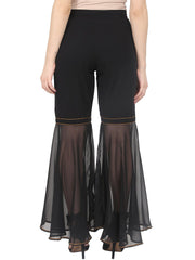 Nayo Black ankle length georgette sharara