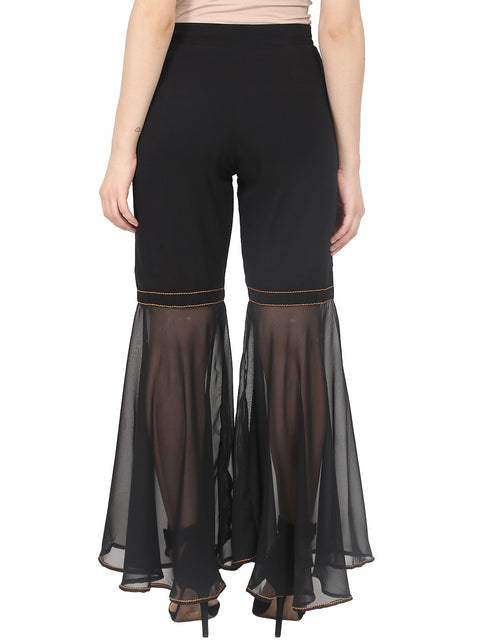 Nayo Black ankle length georgette sharara