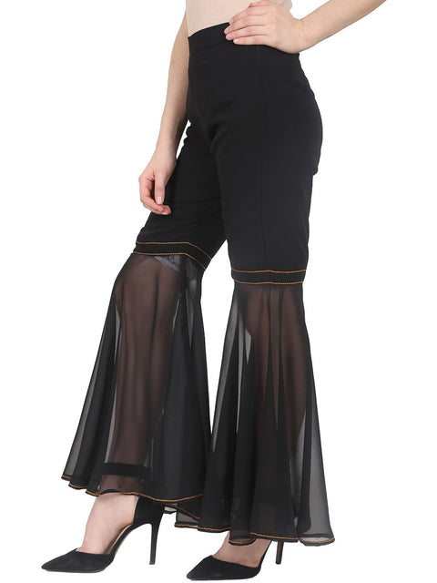 Nayo Black ankle length georgette sharara