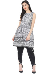 Women Grey Checked A-Line Kurta