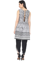 Women Grey Checked A-Line Kurta