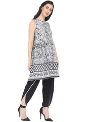 Women Grey Checked A-Line Kurta