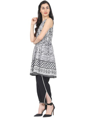 Women Grey Checked A-Line Kurta