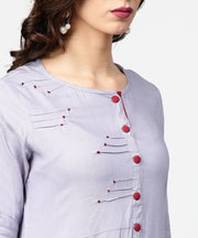 Blue 3/4th sleeve rayon straight kurta