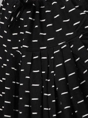 Black 3/4th sleeve cotton shirt with black printed dhoti