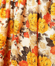 Yellow banglori printed 3/4th sleeve double layer anarkali kurta