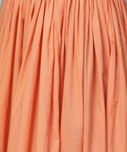 Off white printed 3/4th sleeve cotton kurta with Ankle length flared skirt