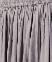 Grey cotton ankle length flared skirt