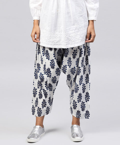 Blue printed Ankle length cotton Salwar