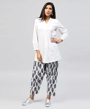 Blue printed Ankle length cotton Salwar