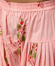 Peach printed Ankle length cotton Salwar