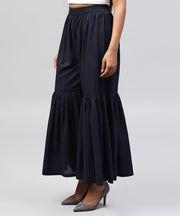 Navy blue cotton ankle length sharara