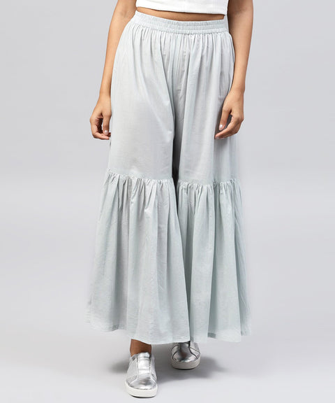 Grey cotton ankle length sharara