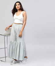 Grey cotton ankle length sharara