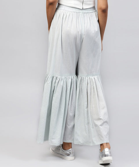 Grey cotton ankle length sharara