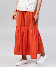 Solid Orange cotton ankle length sharara