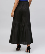 Solid Black cotton ankle length sharara