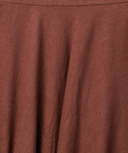 Grey printed key hole 3/4th sleeve front slit assymetrical kurta with solid brown skirt