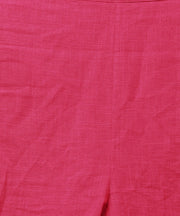 Maroon printed sleeveless assymetrical kurta with solid dye pant set