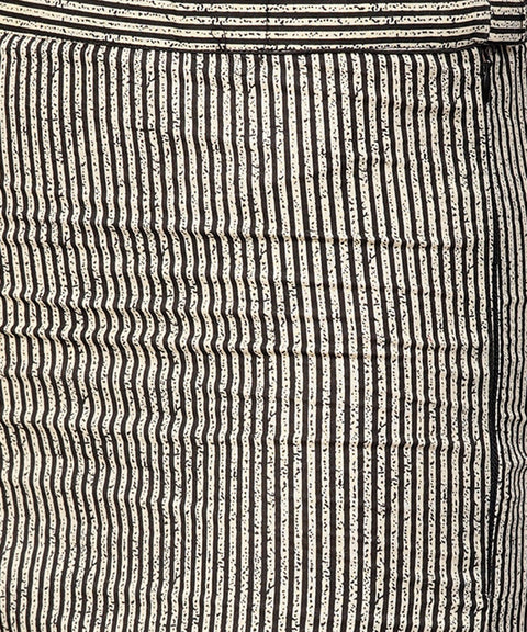 Black front open full sleeve kurta with grey printed palazzo