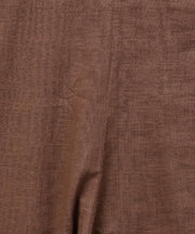 Green printed half sleeve front slit kurta with solid brown straight pant