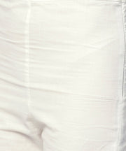 Green printed 3/4th Sleeve assymetrical kurta with white palazzo