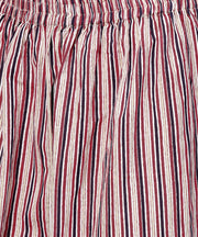 Off white printed 3/4th sleeve straight kurta with striped regular fit palazzo