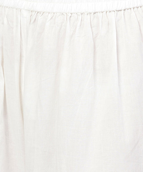 Off white printed 3/4th sleeve straight kurta with printed palazzo set