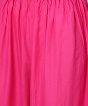Floral printed 3/4th sleeve short cotton top with solid pink palazzo