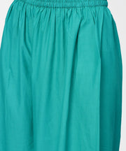 White printed 3/4th sleeve cotton tops with green palazzo set